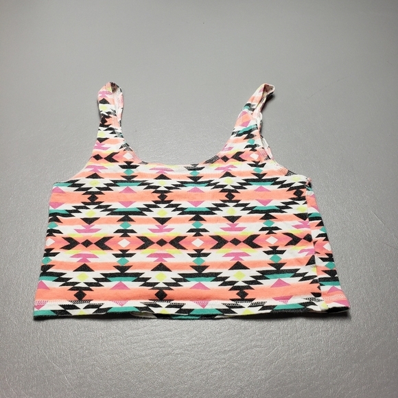 3/$15 Rue21 orange aztec tank top crop top women's size small - Picture 1 of 8